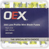 ACX1645 - OEX Low Profile Mini Blade Fuse, 20a Yellow - Pack Of 50 - SES Direct Ltd