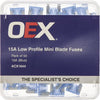 ACX1644 - OEX Low Profile Mini Blade Fuse, 15a Blue - Pack Of 50 - SES Direct Ltd