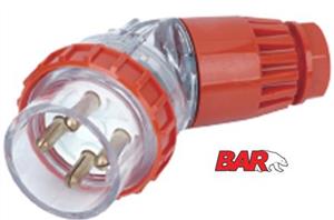 4 PIN 32A 3PH Round Plug 45deg BE-165 M66PA432