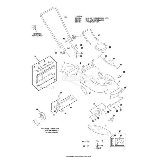 Victa Ch86202Gw Lower Handle Looped Black