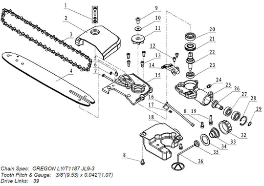 Screw, M4X35 Pole/Saw #542875