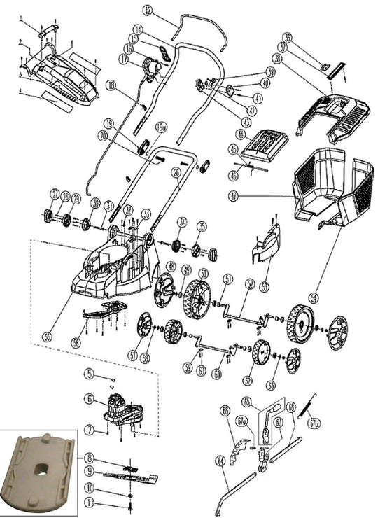 Knob-Adj,Lower Handle 420E/M (Electric Mower)