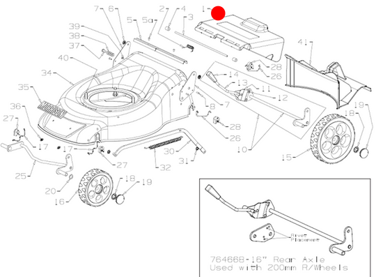 Flap-Mower,16" Fab/Catcher Blk #564570