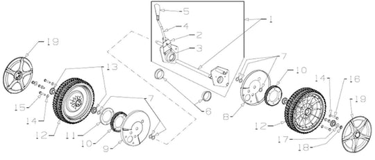 Masport Wheel Assy-220Mm Deep Tread Sp