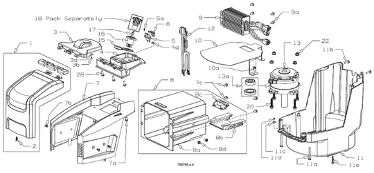 Masport COVER-TOP 60V, BATT/ENG RED