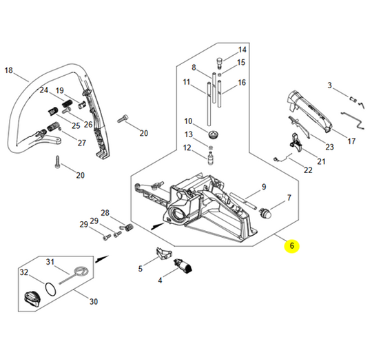 Rear Handle Assy CS-4510ES P100004635