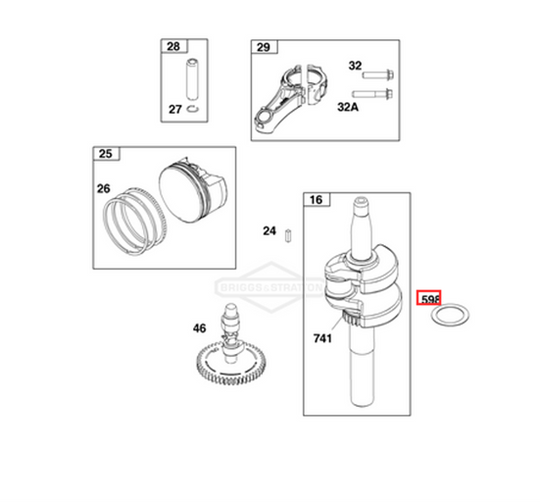 Briggs and Stratton 597419 Crankshaft