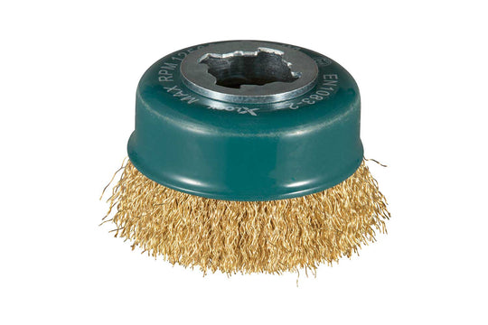 Makita X-LOCK 75mm Crimped Brass Coated Cup Brush