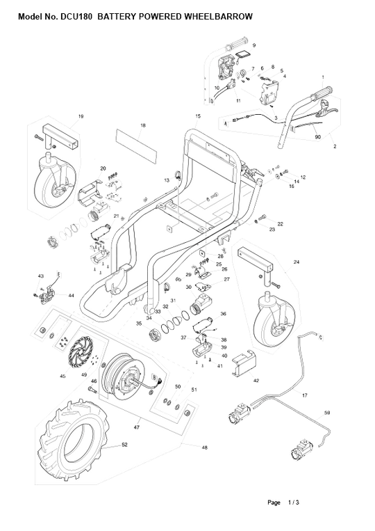 Makita Rear Tire Assy Dcu180 #126837-8