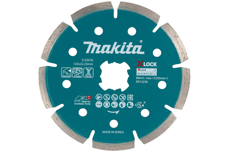 Makita X-LOCK 125mm Segmented Diamond Disc | SES Direct Ltd