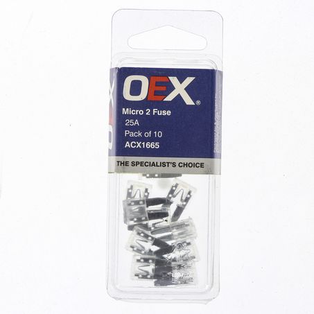 ACX1665 - Oex Micro 2 Blade Fuse, 25a White - Pack Of 10