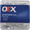 ACX1656 - OEX Mini Blade Fuse, 25a White - Pack Of 100 - SES Direct Ltd