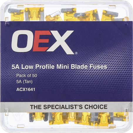 ACX1641 - OEX Low Profile Mini Blade Fuse, 5a Tan - Pack Of 50