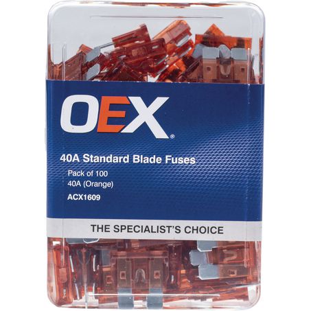 ACX1609 - OEX Standard Blade Fuse, 40a Orange - Pack Of 100