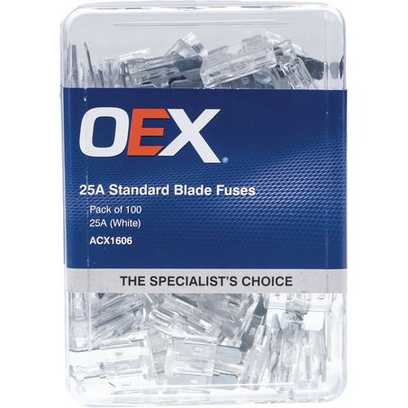 ACX1606 - OEX Standard Blade Fuse, 25a White - Pack Of 100