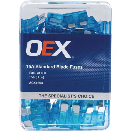 ACX1604 - OEX Standard Blade Fuse, 15a Blue - Pack Of 100
