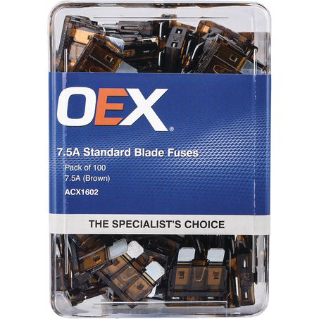 ACX1602 - OEX Standard Blade Fuse, 7.5A Brown - Pack Of 100