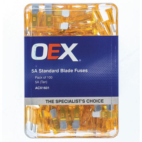 ACX1601 - OEX Standard Blade Fuse, 5a Tan - Pack Of 100