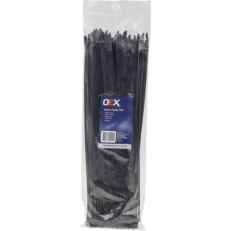 ACX1320 - OEX Black Nylon Cable Ties - 4.8mm X 370mm - Pack Of 100