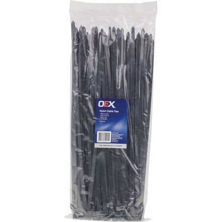 ACX1321 - OEX Black Nylon Cable Ties - 7.6mm X 370mm - Pack Of 100