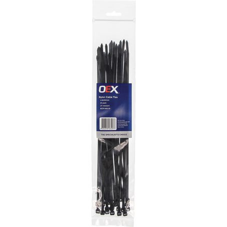 ACX1443-25 - OEX Black Nylon Cable Ties - 4.8mm X 300mm - Pack Of 25