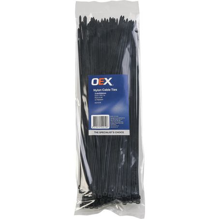 ACX1319 - OEX Black Nylon Cable Ties - 3.6mm X 300mm - Pack Of 100