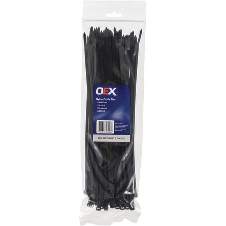 ACX1443 - OEX Black Nylon Cable Ties - 4.8mm X 300mm - Pack Of 100