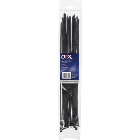 ACX1320-25 - OEX Black Nylon Cable Ties - 4.8mm X 370mm - Pack Of 25