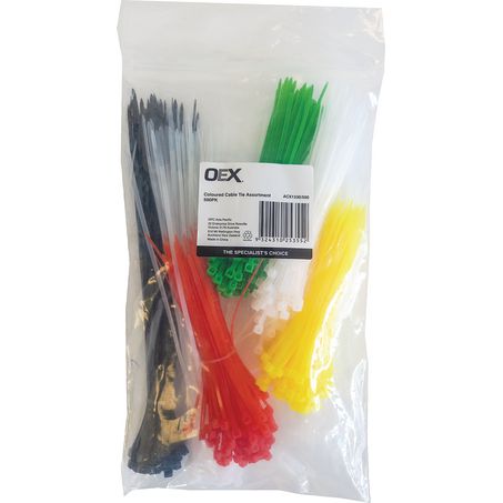 ACX1330/500 - OEX Coloured Cable Tie Assortment - Pack Of 500