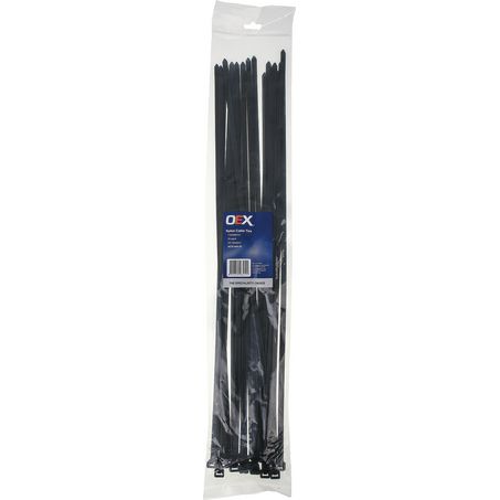 ACX1444-25 - OEX Black Nylon Cable Ties - 7.6mm X 530mm - Pack Of 25