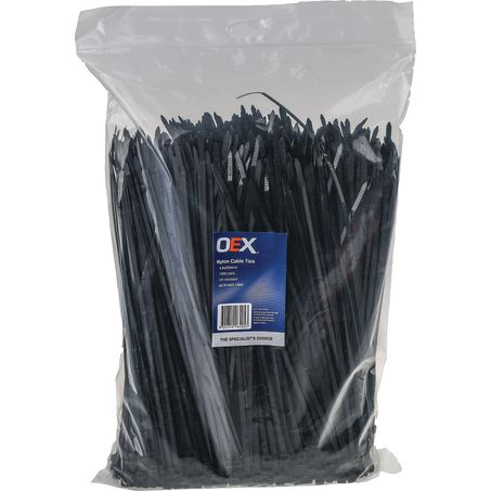 ACX1443-1000 - OEX Black Nylon Cable Ties - 4.8mm X 300mm - Pack Of 1000