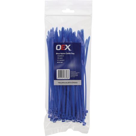 ACX1461 - OEX Blue Nylon Cable Ties - 4.8mm X 200mm - Pack Of 100