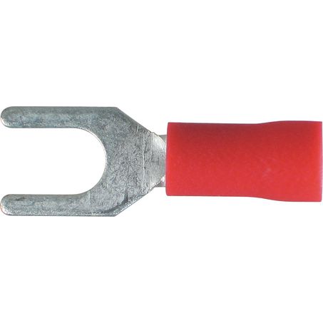 OEX Crimp Terminal Fork Red Terminal Entry 4.3mm Vinyl 100 Pce