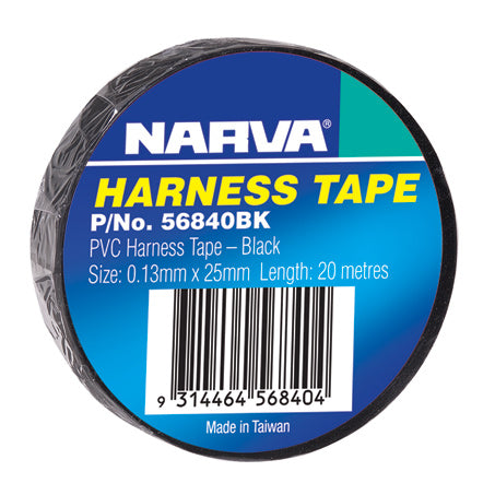 56840BK - Narva Harness Tape Pvc Black 25mm X 20m