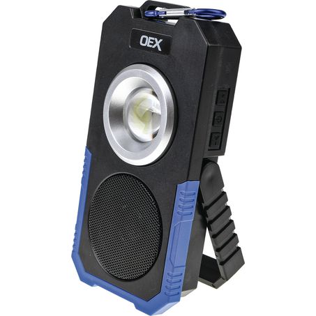 OEX 500 Lumen Rechargeable Led Flood Light With Bluetooth Speaker
