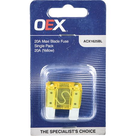 ACX1625BL - Oex Maxi Blade Fuse, 20a Yellow - Single Pack