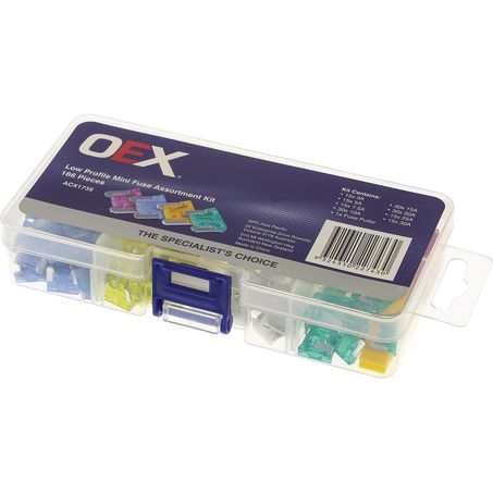 ACX1735 - Oex Low Profile Mini Fuse Assortment Kit - 166pcs