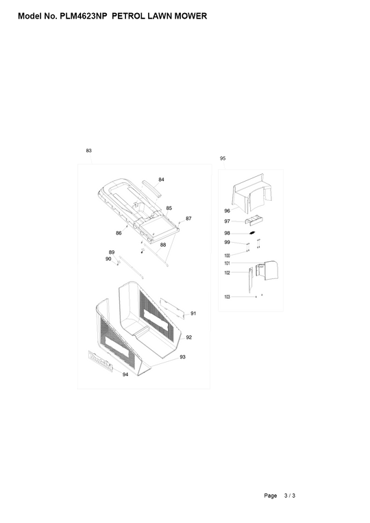 GRASS CATCHER BRACKET PLM4614P