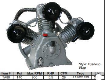 Air Compressor Pump - 3 Cylinder Ta80