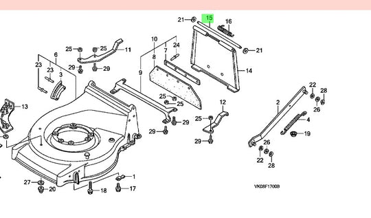 Honda HRU Discharge Chute Shaft 76312-Vb4-680L