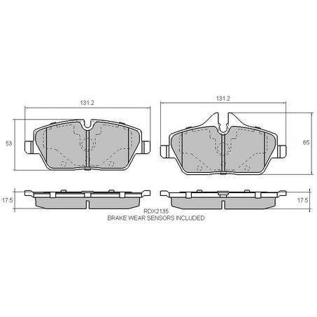 RDA RDC2135 Phantom Ceramic Brake Pad Set – Front | Fits BMW 1 Series E87 & Mini Cooper F55