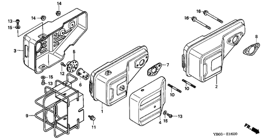 MUFFLER COMP. (WITH PROTECTOR)