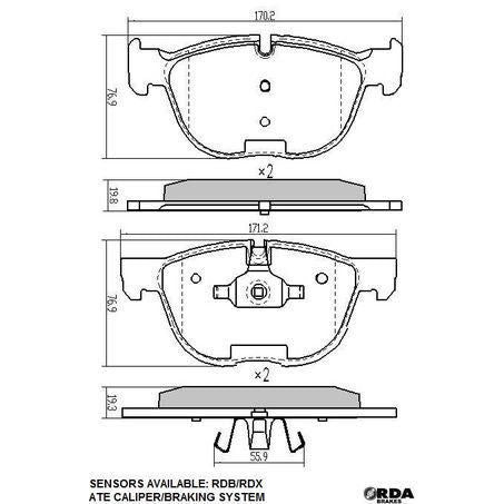 RDC2264 – RDA Phantom Ceramic Front Brake Pads for BMW 3 Series, X5 & X6