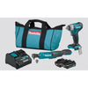 Makita 12V Cxt 2-Pc Cordless Impact Wrench & Ratchet 2.0Ah - Kit-ratchet-SES Direct Ltd