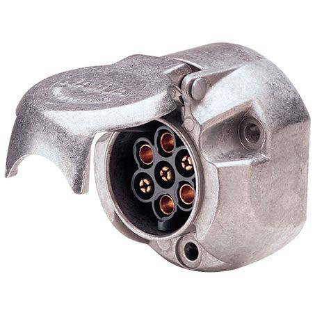 82062Bl - Narva Trailer Socket 7 Pin Round Large - Metal