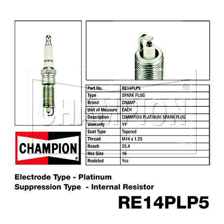 Re14Plp5 Champion Platinum Spark Plug