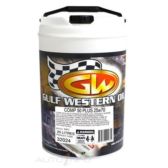 Gulf Western Comp 50 Plus SG/CD Mineral Oil – 25W-70, 20L