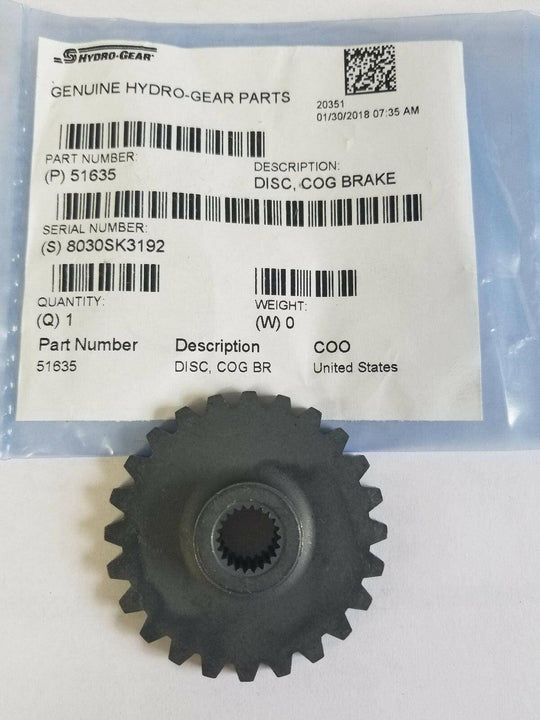 Genuine Hydro Gear Disc Cog Brake 51635