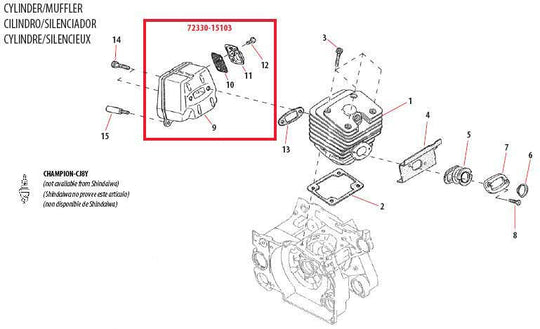 Shindaiwa Muffler Assy #A030000600_Aac